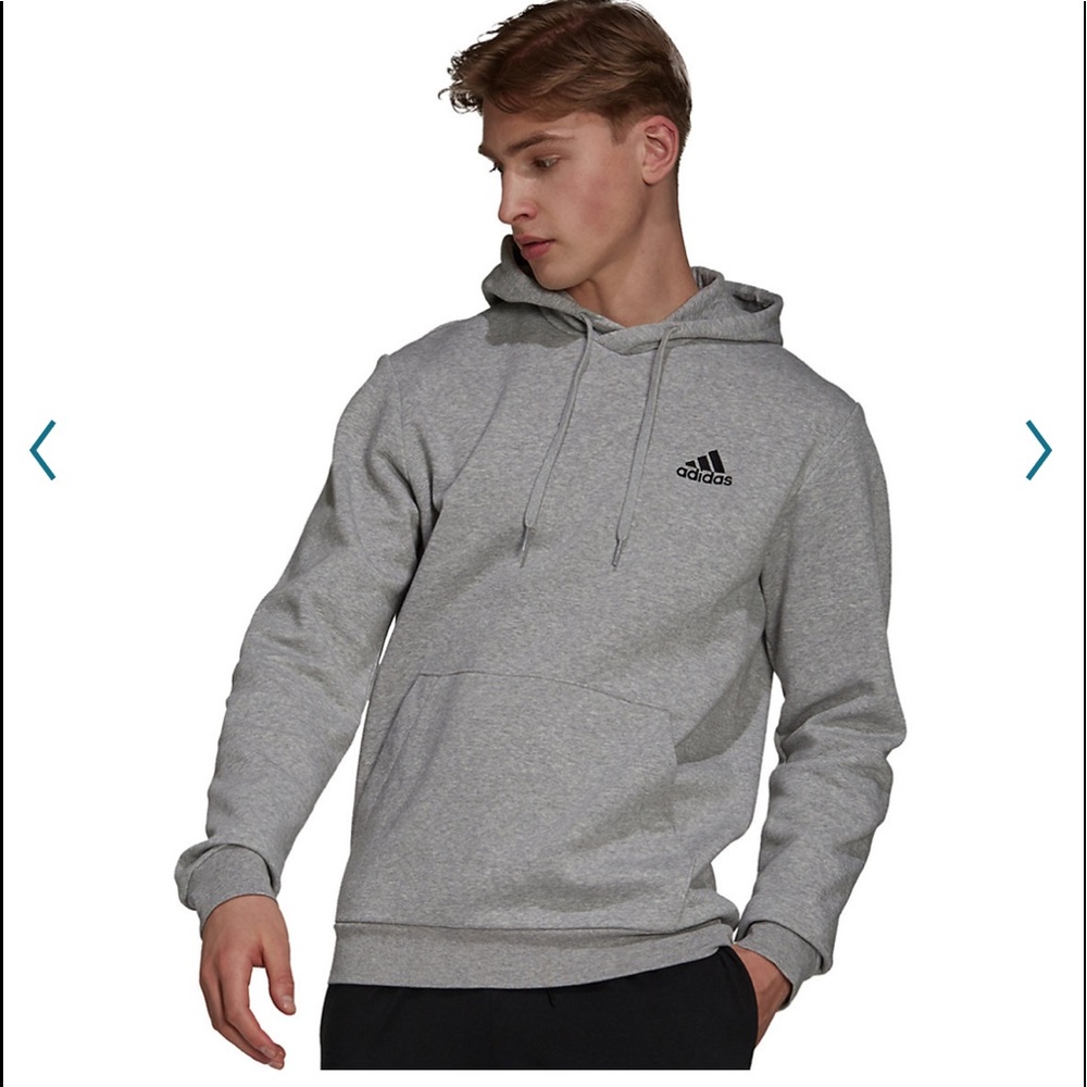 Men’s Size Small Grey Adidas Fleece Hoodie NWT